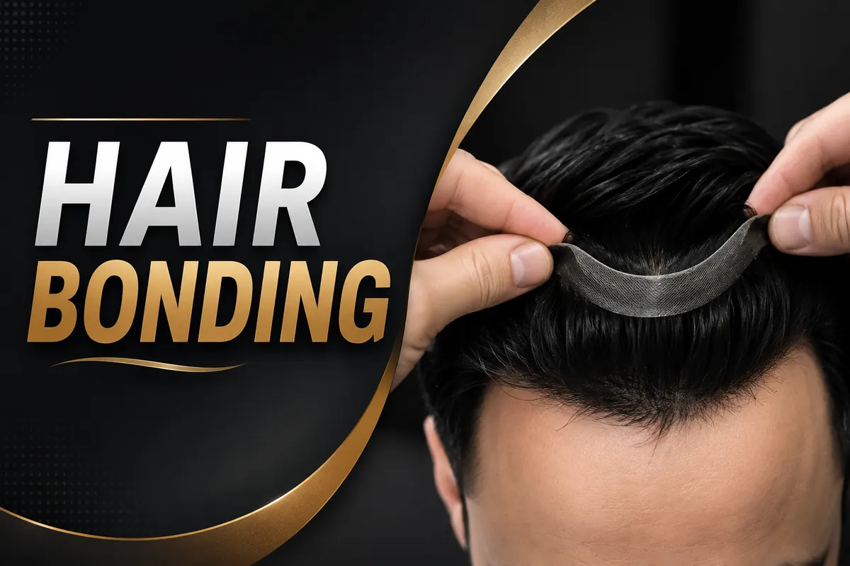 Hair bonding service using a fine hair system base